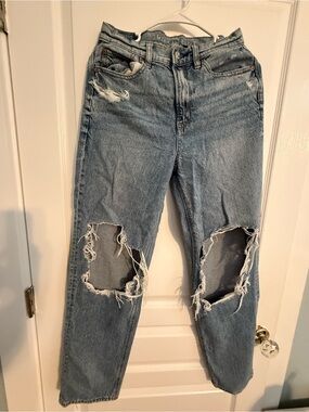 American Eagle Outfitters Light Blue Ripped Boyfriend Jeans